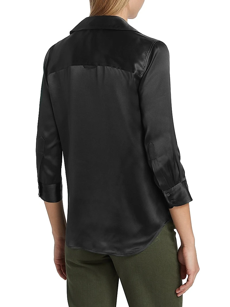 Dani Three-Quarter Sleeve Silk Shirt