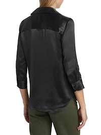 Dani Three-Quarter Sleeve Silk Shirt