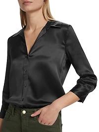 Dani Three-Quarter Sleeve Silk Shirt