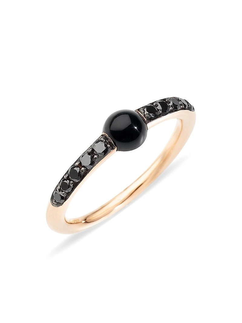 M'ama non 18K Rose Gold Onyx & Black Diamond Ring