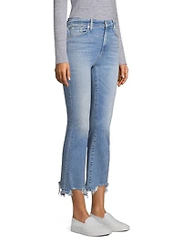 High Rise Slim Kick Flare Cropped Jeans