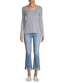 High Rise Slim Kick Flare Cropped Jeans