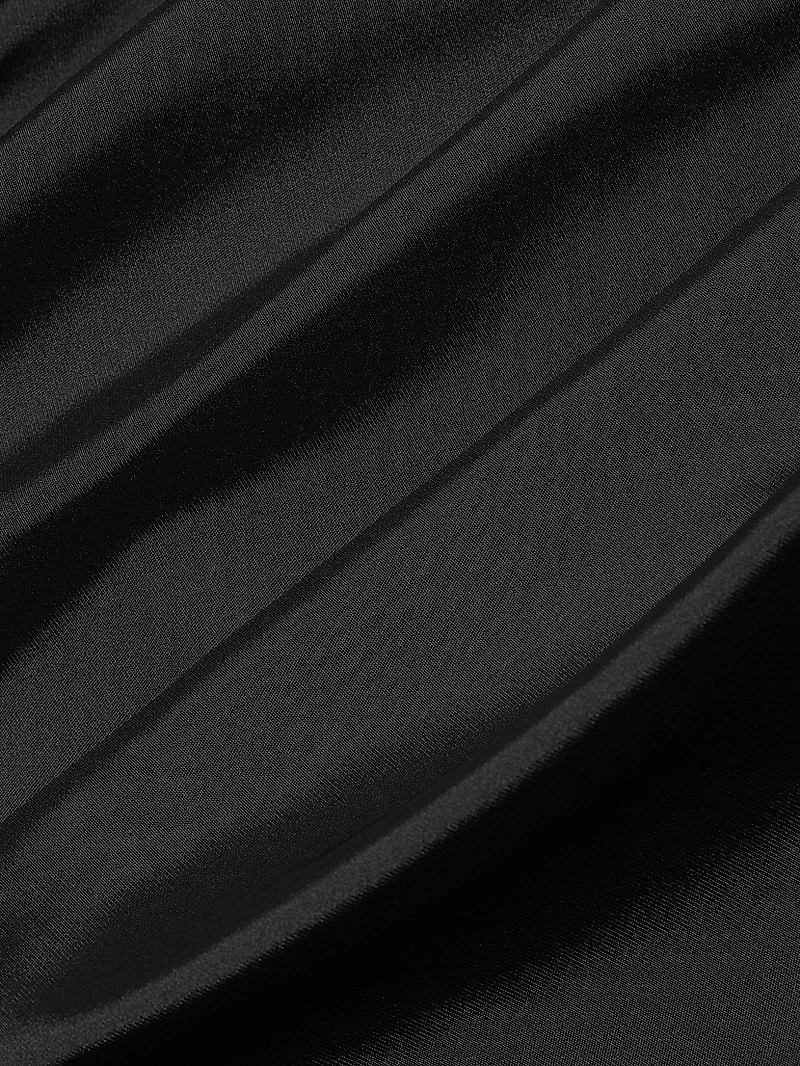 Off-The-Shoulder Ruched Satin Gown