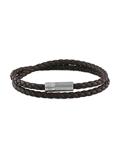 Pop Rigato Braided Leather Wrap Bracelet