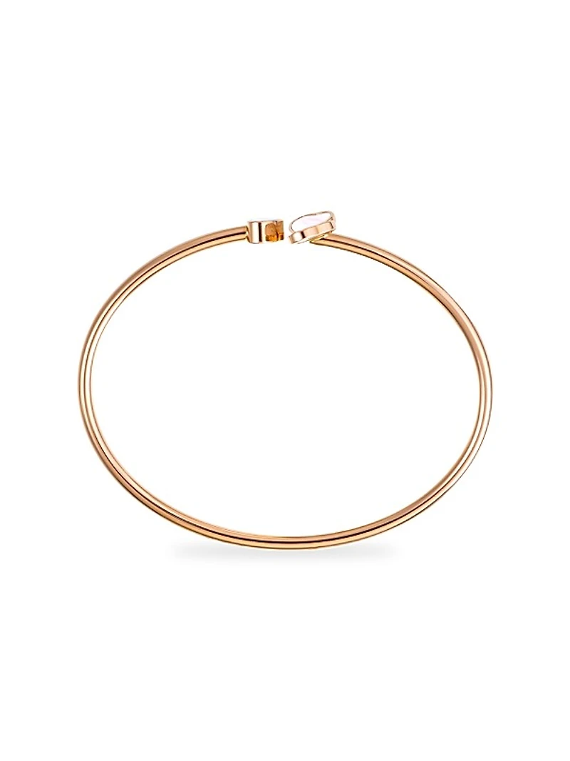 Happy 18K Rose Gold, Diamond & Mother-Of-Pearl Bangle Bracelet