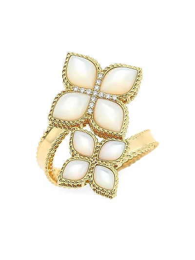 Venetian Princess 18K Gold Mother-Of-Pearl & Diamond Wrap Ring