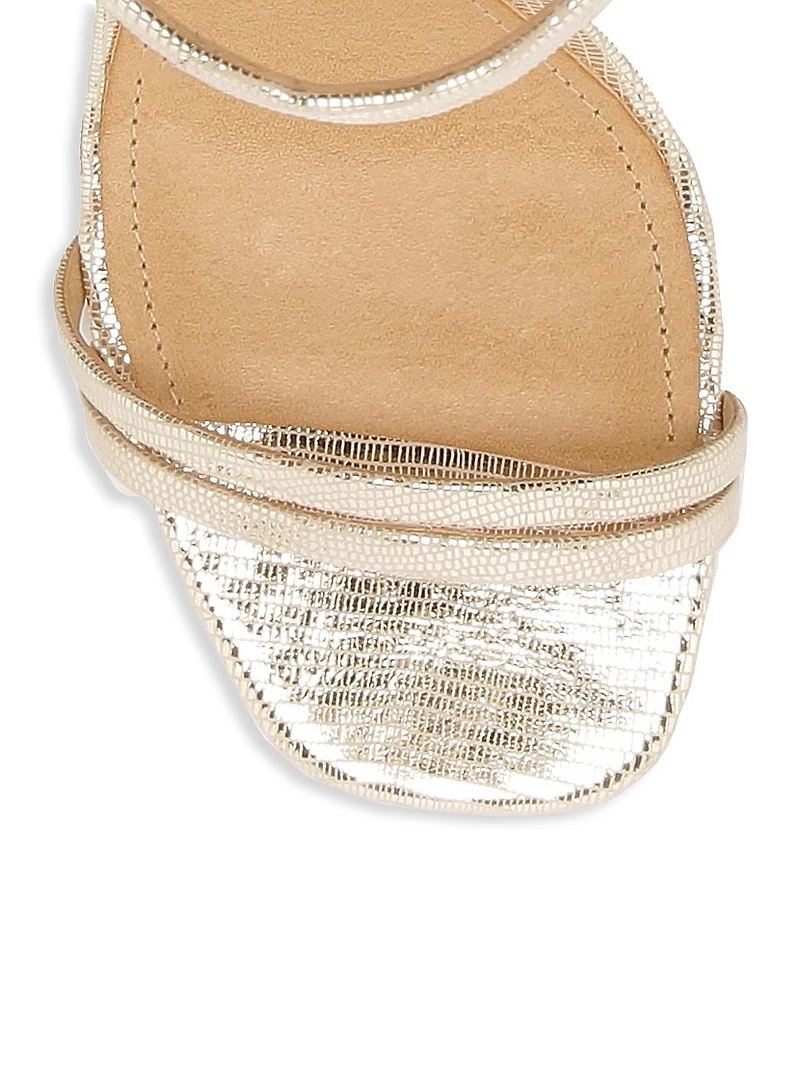 Altina Metallic Embossed Leather Sandals