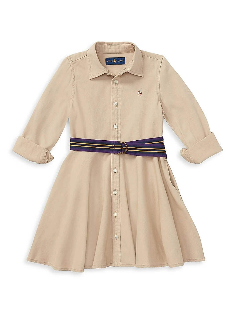 Little Girl's & Belted Chino Dress