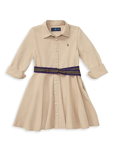Little Girl's & Belted Chino Dress