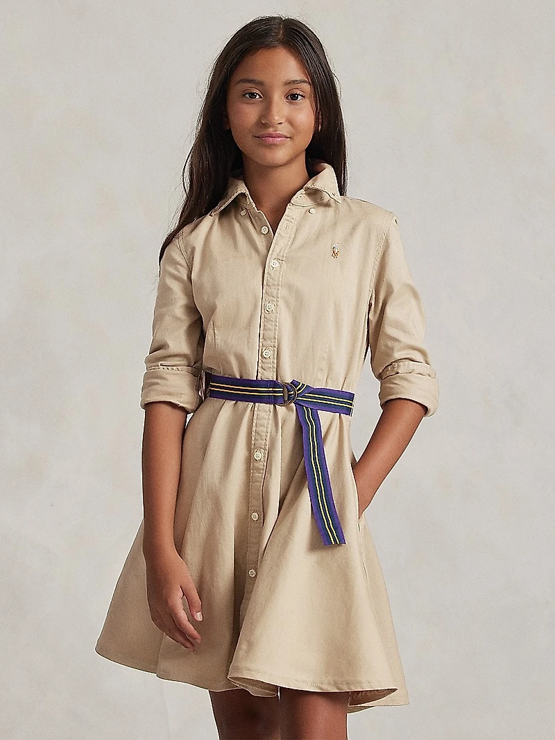 Little Girl's & Belted Chino Dress