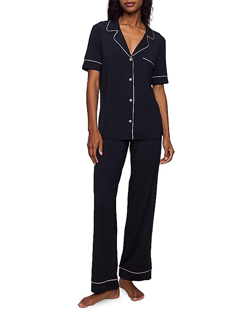 Gisele Short-Sleeve Top & Pants Pajama Set