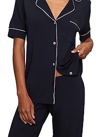 Gisele Short-Sleeve Top & Pants Pajama Set