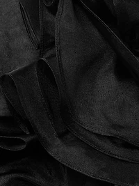 Organza Ruffle One-Shoulder Gown