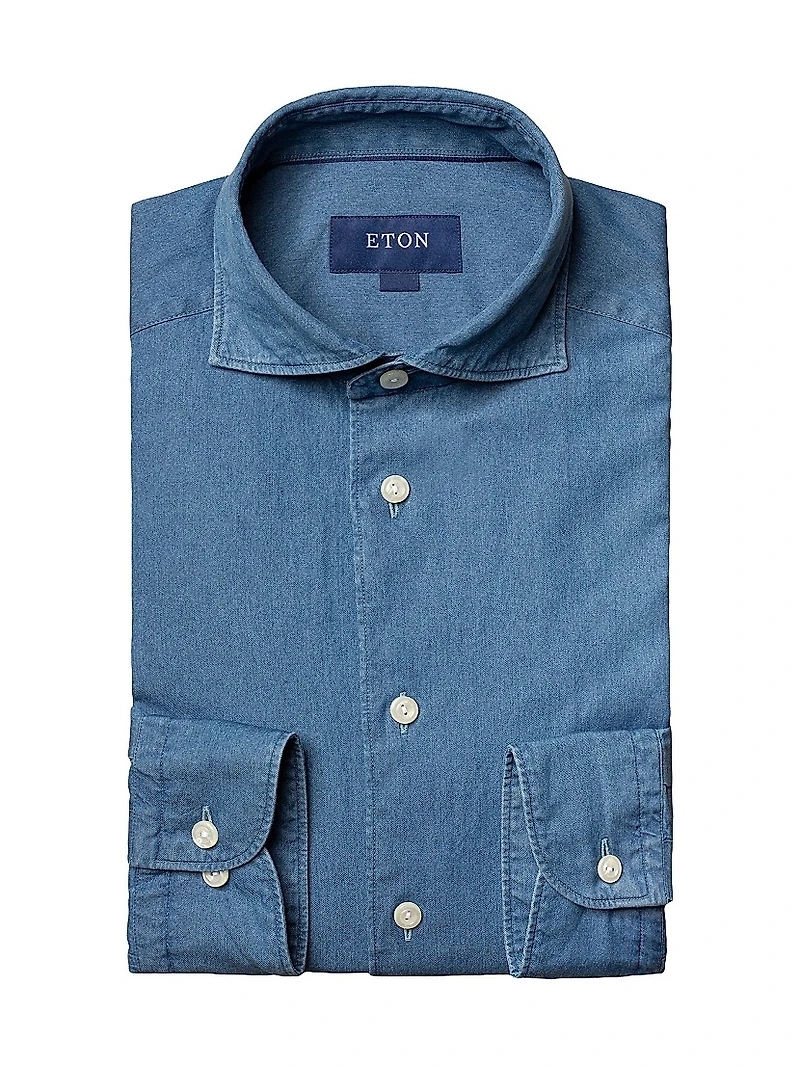 Contemporary-Fit Chambray Soft Casual Shirt