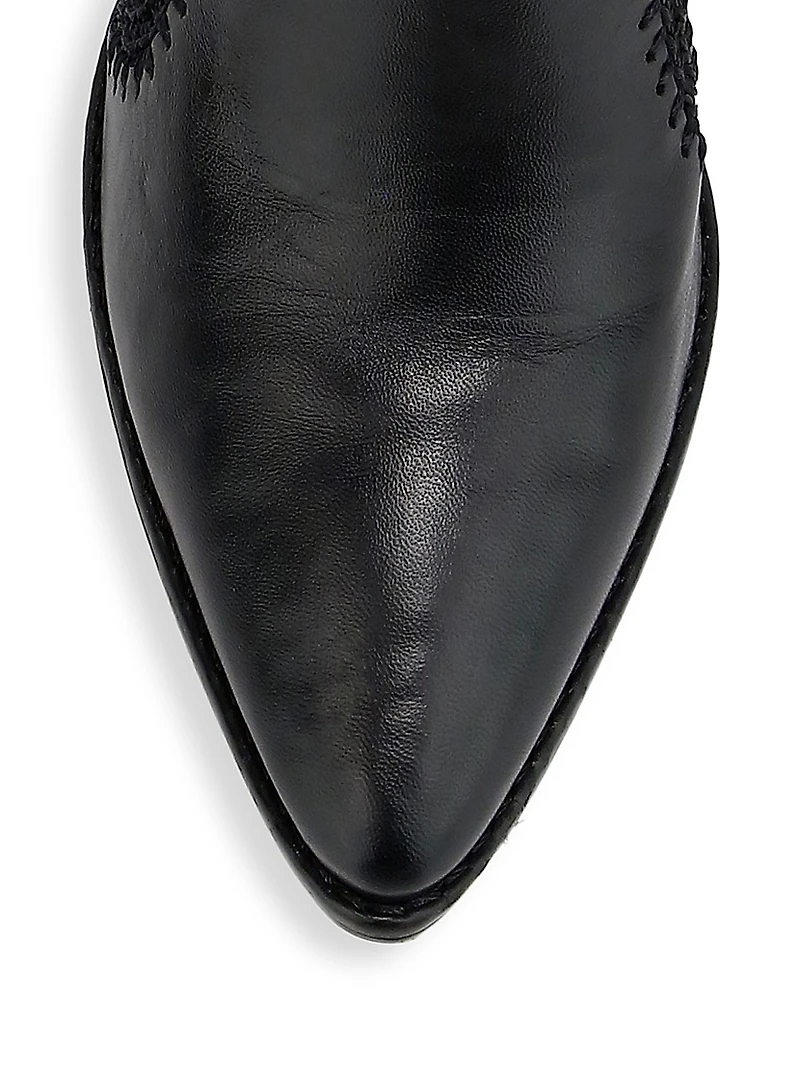 Benta Embroidered Leather Ankle Boots