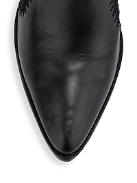 Benta Embroidered Leather Ankle Boots