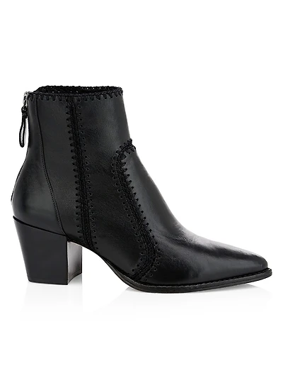 Benta Embroidered Leather Ankle Boots