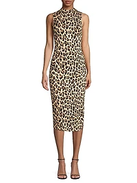 Delora Leopard Sleeveless Bodycon Dress