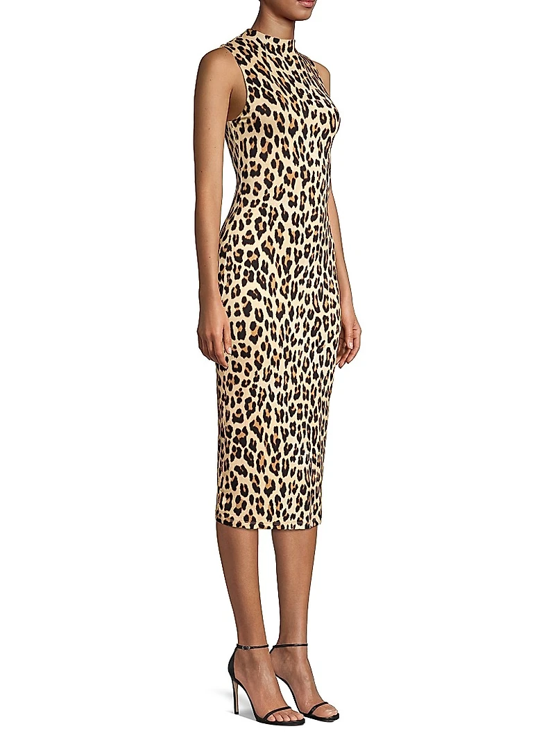 Delora Leopard Sleeveless Bodycon Dress