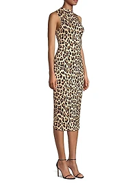 Delora Leopard Sleeveless Bodycon Dress