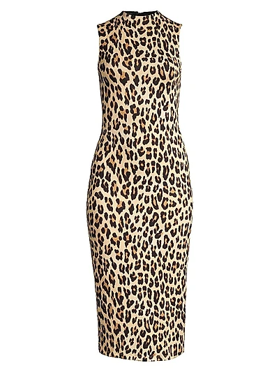 Delora Leopard Sleeveless Bodycon Dress