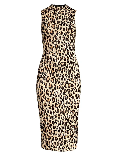 Delora Leopard Sleeveless Bodycon Dress