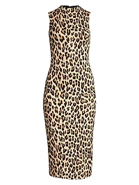 Delora Leopard Sleeveless Bodycon Dress