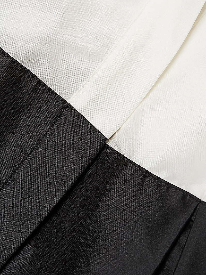 Collared Taffeta Ball Gown