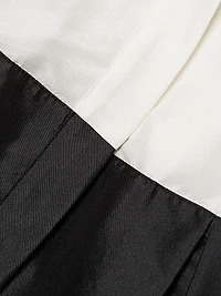 Collared Taffeta Ball Gown