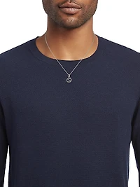 GG Interlocking Sterling Silver Logo Charm Pendant Necklace