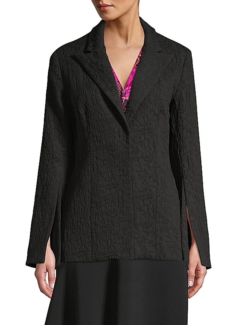 Textured Split Sleeve Blazer