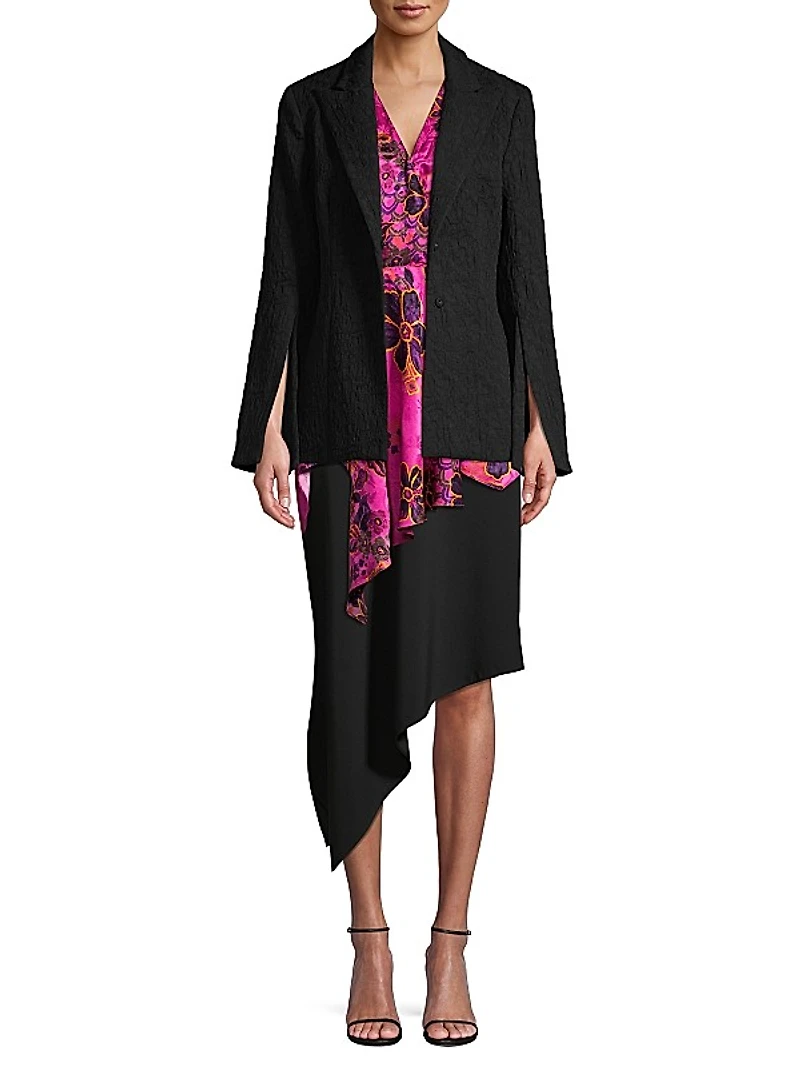 Textured Split Sleeve Blazer