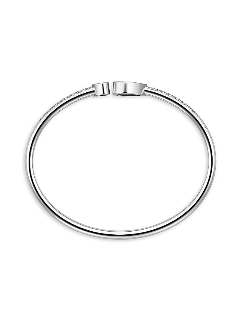 Happy Hearts 18K White Gold & Diamond Bangle
