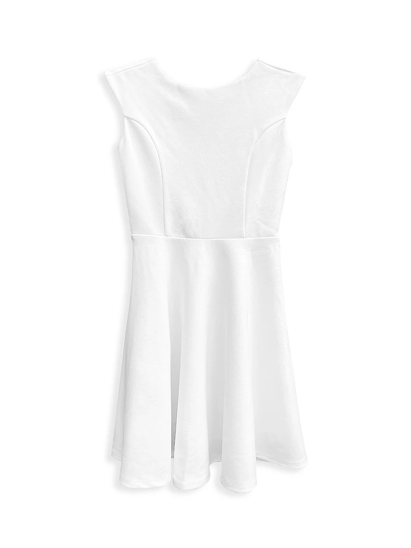 Girl's Textured Cap Sleeve Dress