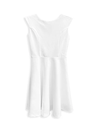 Girl's Textured Cap Sleeve Dress