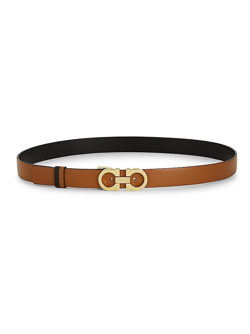 Gancini Adjustable Cut-to-Size Reversible Leather Belt