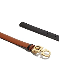 Gancini Adjustable Cut-to-Size Reversible Leather Belt