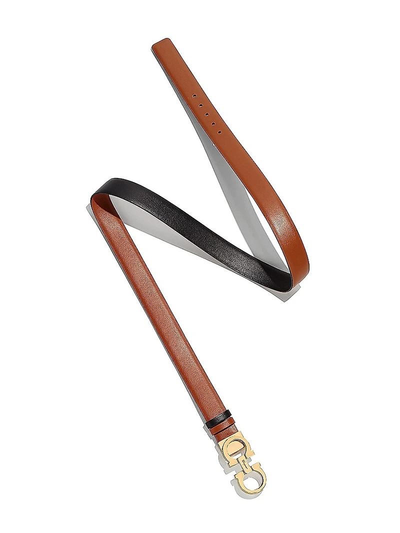 Gancini Adjustable Cut-to-Size Reversible Leather Belt