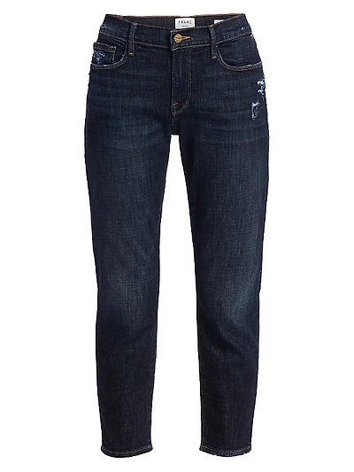 Le Garçon Mid-Rise Crop Roll Cuff Jeans
