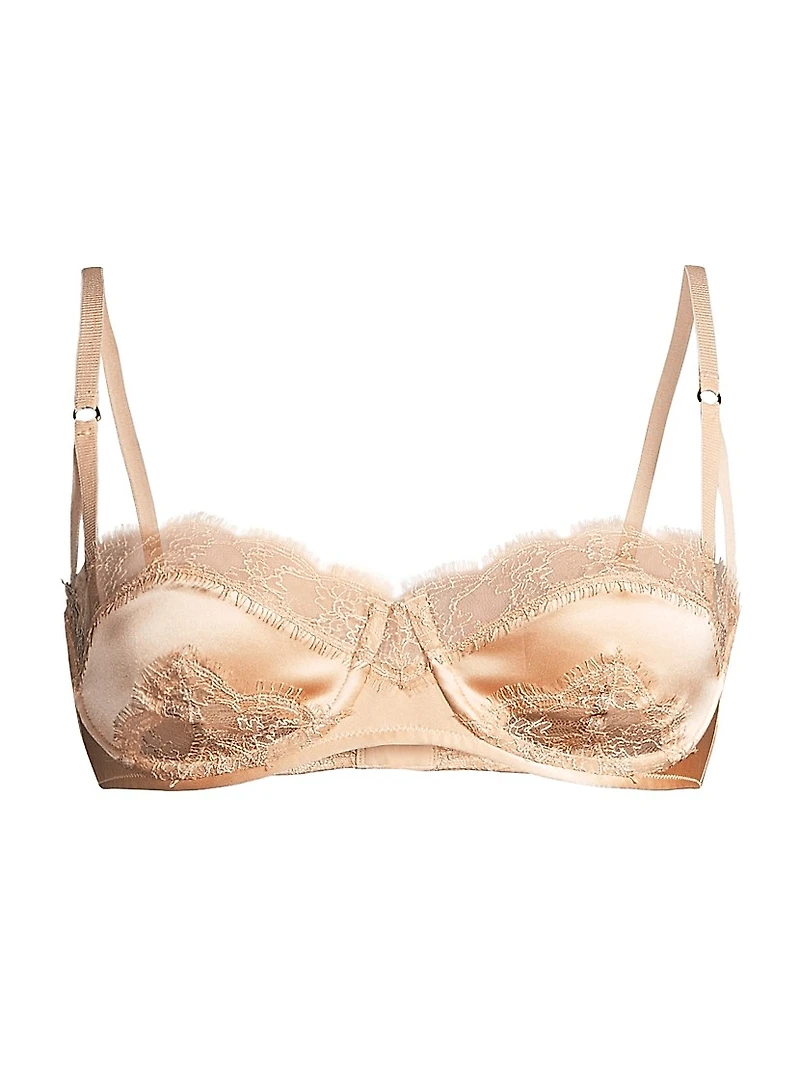 Lace Inset Balconette Bra