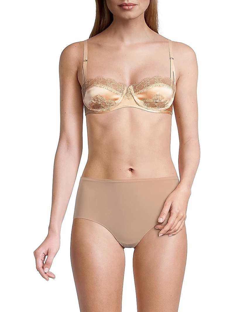 Lace Inset Balconette Bra