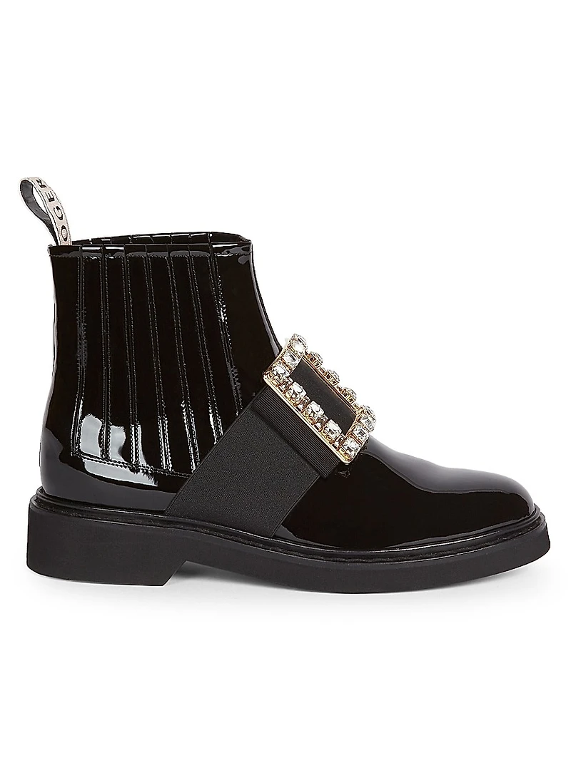Viv Rangers Strass Patent Leather Chelsea Boots