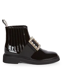 Viv Rangers Strass Patent Leather Chelsea Boots