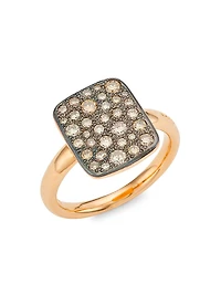 Sabbia 18K Rose Gold & Brown Diamond Rectangular Ring