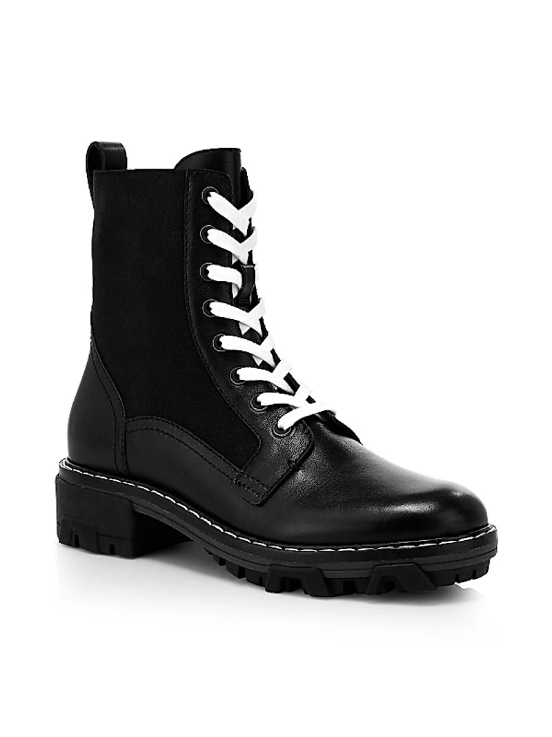 Shiloh Lace-Up Leather Combat Boots