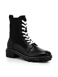 Shiloh Lace-Up Leather Combat Boots