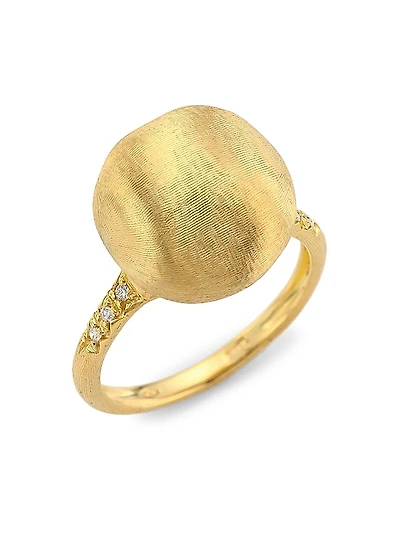 18K Yellow Gold & Diamond Cocktail Ring