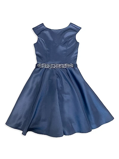 Girl's Lace Cap-Sleeve Dress