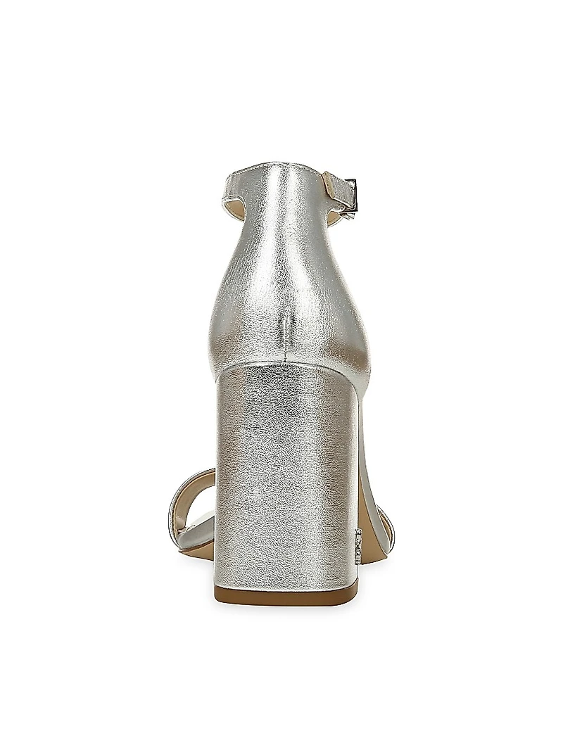 Daniella Leather Block-Heeled Sandals