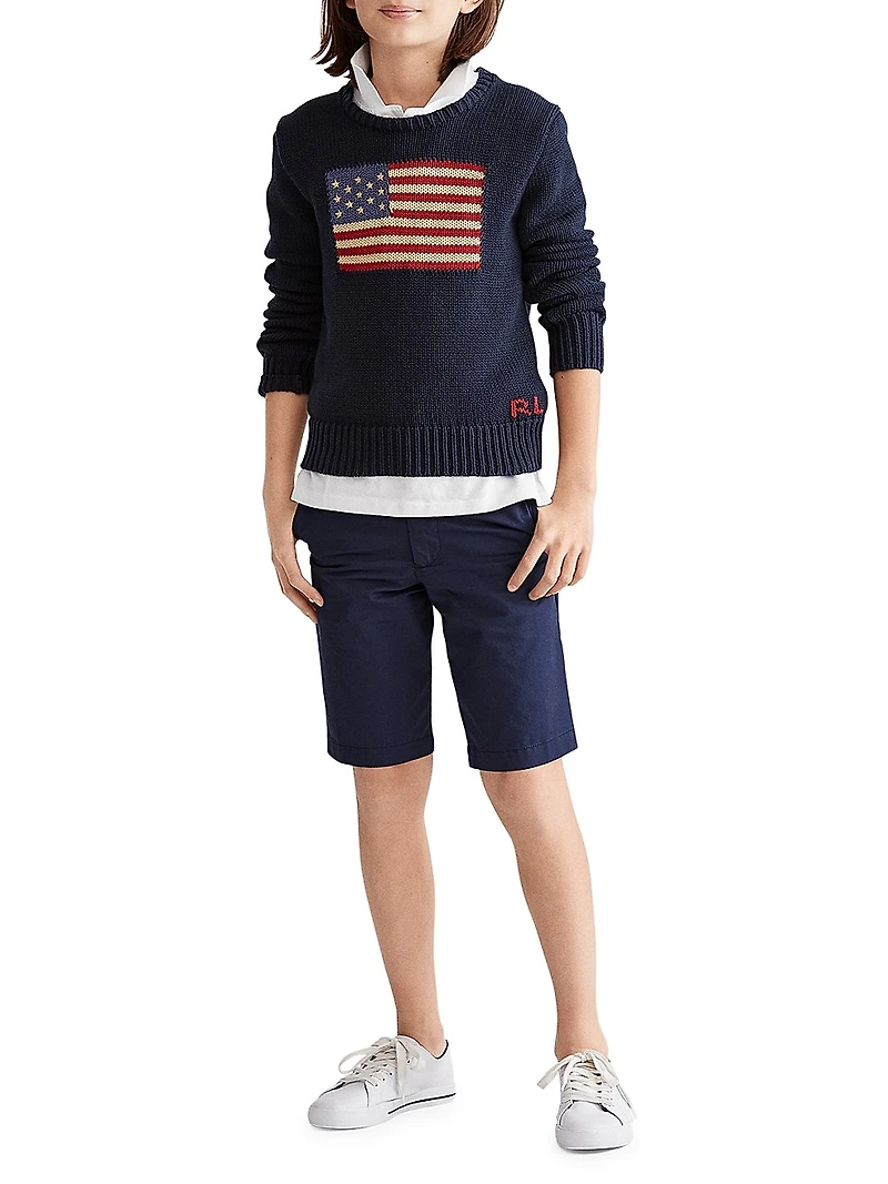 Boy's Crewneck Flag Sweater